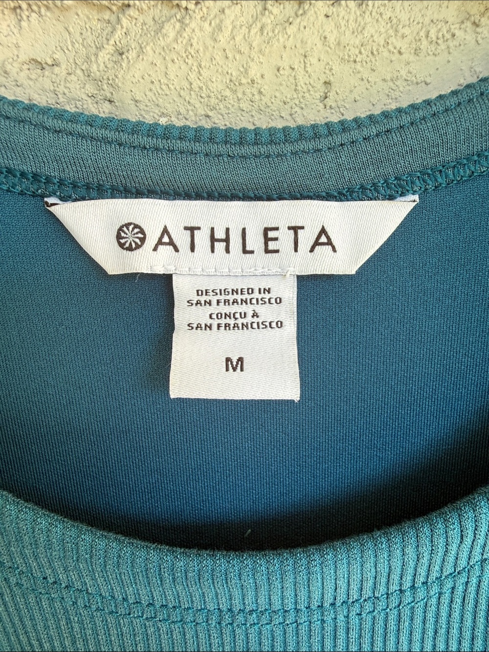 Athleta Teal Seasoft Ribbed Knit Mini Tank Dress Size Medium - Picture 3 of 11
